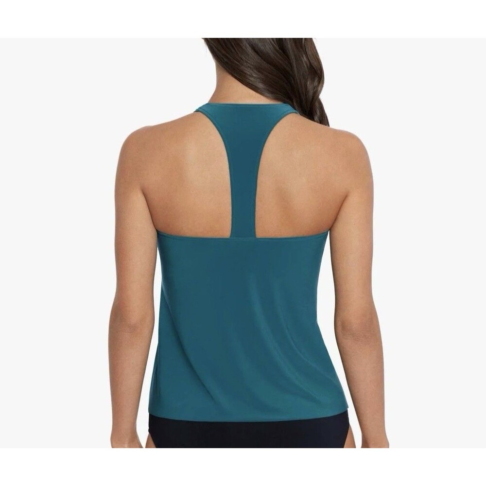 NWT MAGICSUIT by MIRACLESUIT TAYLOR TANKINI SWIMSUIT TOP Peacock Blue Women Sz 8 - Picture 2 of 8